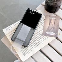 Transparent  Elastic Wrist Strap Phone Case for Samsung Galaxy Z Flip7 Z Flip6 ZFlip 5 Flip7 FE Protective Hard Back Cover Galaxy Z Flip7