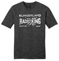 Slingerland Radio King Tikro Veršio Odos Vintažiniai TRI-BLEND Marškinėliai Juodi Melange Unisex Marškinėliai XL