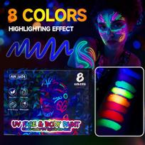 8-Color Set Neon UV Fluorescent Acrylic Paint Markers - Glow in the Dark Luminous Art Supplies for DIY