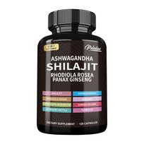 Shilajit supplements, ginseng, Ashwagandha, Rhodiola rosea, Cordyceps sinensis, nettle, turmeric, ginkgo 120