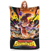 donkey kong bananza game Merch Blanket Soft Velvet  Throw Blankets Relax Quilt 75x90cm