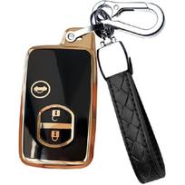 HIBEYO TPU raktų pakabuko dangtelis, skirtas Toyota 86 Crown Mark X Camry Prius Wish Ractis Avensis Aqua IQ Vitz Land Cruiser Prado Subaru Key Case Shell Car juoda