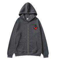 Stray Kids Kim Seungmin Heart Wifi Video Grey Zip Hoodie Sweatshirt Korean Style Kim Seung-min Same Zip Hoodies Women Kpop Pullovers S