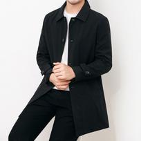 Men's Spring Coat Stand-up Collar Long Windbreaker Business Casual Coat 4XL juoda