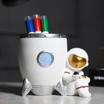 Cute Children's Day Astronaut Pen Holder Creative Gift Desktop Decorative Ornament Pen Bucket balta
