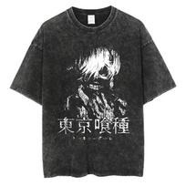 Anime Tokyo Ghoul Išplauti Marškinėliai Retro Punk Gotikiniai Medvilniniai Vintažiniai Marškinėliai Harajuku Laisvalaikio Moterims Vyrams Trumpomis Rankovėmis Viršus S