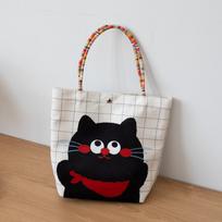 Panda Canvas Kids' Cute Tote Bag - Cartoon Print, Perfect for Parties and Gifts balta