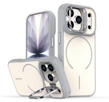 Liquid silicone Strong Magnetic Matte Metal Lens Stand Case For iPhone 17 Air 16 15 14 Plus 13 12 17 Pro Max For Magsafe Cover For iPhone 17