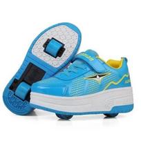 Children's Double Wheel Roller Skates For Boys And Girls Adjustable Inline Skating Shoes Fun And Safety For Kids Outdoor Activity Stylish Kids Shoes 29 mėlyna