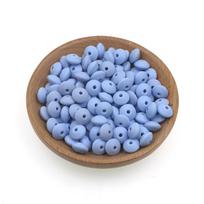 20/30/50/100pcs 12mm Silicone Lentil Spacer Beads For DIY Jewelry Keychain Necklace Bracelet Backpack Pendant Etc Accessories 20pcs pastelinės mėlynos spalvos