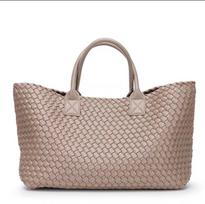 New woven tote big bag fashionable high-end handbag star with the same trendy handbag woven bag abrikosas