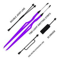 Light Up Your Ride Motorcycle LED Warning Strip with Multicolor Reflective Lights Light Film DIY Helmet Strip Accessories violetinė