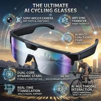 Išmanūs akiniai 1200P HD vaizdo kamera 8 MP jutiklis 30 MP nuotrauka WiFi sinchronizavimas Bluetooth 5.3 Garso akiniai nuo saulės Stabilizavimas Dvigubas mikrofonas Triukšmo slopinimas ENC sidabras
