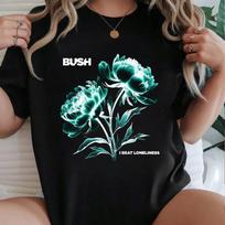 Bush Band marškinėliai, vyriški, visų dydžių S-5XL, muzikinės grupės grafinis marškinėlis M black