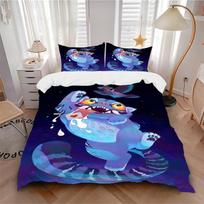 3pcs bedding set K-Pop Demon Hunters Cat Includes 1 Comforter+2 Pillowcases, Without Pillow Inserts, Soft Comfortable, Lightweight Breathable201 135x200cm