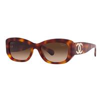 Chanel Šoninė Raidės Dekoracija Ruda Netaisyklingos Formos Akiniai Nuo Saulės Moteriški Akiniai Nuo Saulės CH54931295S9 Basic Packaging-Eyeglass Case+Box,55,Brown