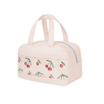 Large Capacity Fruit Printed Lunch Bag Leak-Proof Aluminium Foil Thermal Cooler Bag with Zipper Waterproof Insulated Cooler Bag rožinė