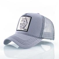 Beisbolo kepuraitė su siuvinėtu vilko pleistru Vyriška Snapback Beisbolo kepurė Keturis sezonus Lauko mados Kepurė su snapeliu Moteriška laisvalaikio kepuraitė Adjustable&>8Y pilka spalva