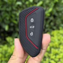 Silikoninis automobilio rakto dėklas VW Volkswagen Golf 8 MK8 ID.3 ID.4 Cupra Skoda Octavia A8 SEAT Leon MK4 2020 2021 Formentor Tarraco juoda