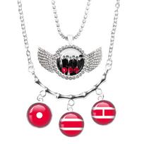 BTS dvigubo sluoksnio karoliai, nuotraukos pakabukas su D-Day simbolio pakabukais ir sparnais, Kpop ARMY gerbėjų papuošalų dovana 1