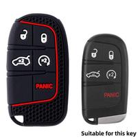 Silikoninis automobilio raktų dangtelio dėklas, skirtas „Dodge Ram Charger Journey Durango Jeep Grand Cherokee Chrysler Keyless Fob Shell Holder“ laikikliui juoda