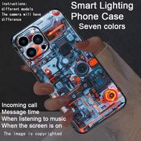 Šaunus šviečiantis grandinės plokštės dėklas telefonui Xiaomi 15T 14T 13T 12T Pro POCO F8 F7 Ultra X7 X8 Pro Stiklinis LED žaibo Funda Dangteliai POCO F8 Pro