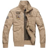 Skalbtos grynos medvilnės „Air Force“ karinė striukė, vyriška, madinga, plius dydžio, madinga. XL geltona
