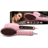 Professional Ceramic & Straightening Brush; Infrared – LCD Screen – Anti-frizz – Fast Heating – 50 W rožinė