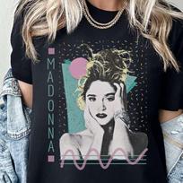 MADONNA marškinėliai Marškiniai T-shirt Grupės T-shirt Vintažinė Estetika 1980-ųjų Marškinėliai Retro Unisex Marškinėliai L