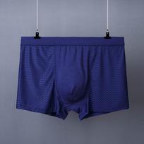 Bambukinės skylėtos tinklinės ledo šilko vyriškos kelnaitės kvėpuojantys vyriški apatiniai vasariniai šortai bokseriai Homme didelio dydžio 7XL tamsiai mėlyna spalva