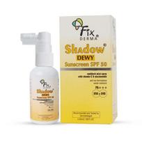 FIXDERMA Shadow Dewy Sunscreen Spf 50 Spray Pa+++, Prevents Tanning, Vitamin C Sunscreen And Niacinamide Sunscreen & Uvb Protection - 50Ml - All white
