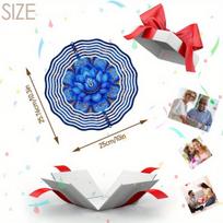 Metal Windmill Garden Decor Blue Lotus Mandala Hanging Wind Spinner Outdoor Yard Balcony Decoration No Electricity Needed Easy Install 01A