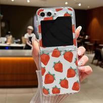 For Samsung Galaxy Z Flip 7 6 5 4 3 Case Cherry Watermelon Fruits Hard Clear Folding Cover For Samsung Z Flip6 Flip5 Flip4 Flip7 For Samsung Z Flip 4