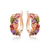Jewelry Set Mona Lisa Zircon Necklace Earrings Colorful Necklace Earrings Sets For Female Luxury Fashion Wedding Jewely Sets