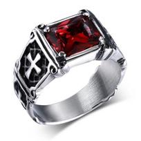 Mada Asmenybė Išskirtinis Raudono Cirkonio Kryžiaus Rašto Žiedo Pakabukas Vyriški Vakarėlių Papuošalai Aksesuarai Amuletas Dovana 7