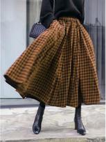 High-End Retro Plaid A-Line Skirt - Elegant, Versatile & Comfortable Slim Fit Small