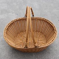 Handwoven Oval Wicker Picnic & Storage Basket brown