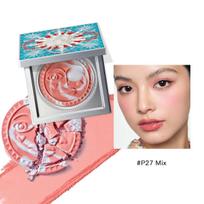 Girlcult Emotion Blush,Powder Blush Texture,Natural Flush,Long-Lasting Pigment,Complexion Brightening,Sweet Makeup,Winter Luxury pūgos mėlyna spalva