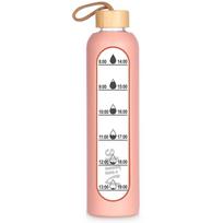 Motivational Bottle For Water Drinks Glass Silicone Large Sport Bottle 1L