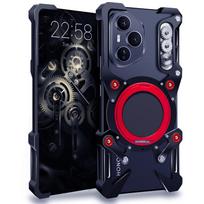 Aliuminio berėmis dėklas Honor 400 Lite Honor 400 Pro, su besisukančiu laikikliu, metaliniu kraštu, atsparus smūgiams HONOR 400 juoda