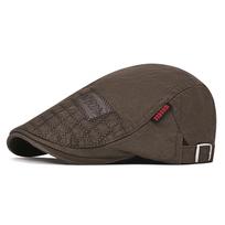 VOBOOM Cotton Flat Ivy Cap Men Retro Newsboy Caps Distressed Male Golf Boina Baker Boy Hat Adjustable Spring Summer Autumn Beret 57-60cm gray