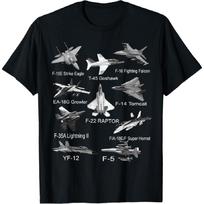 Amerikiečių naikintuvai F22 Raptor F14 Tomcat Lėktuvų stebėjimo marškinėliai - Vyriški vasariniai medvilniniai marškinėliai su grafika S įvairiaspalvis