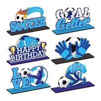 Football Wooden Ornament  Party Table Decoration Carved English Letter Wooden Craft One Size
