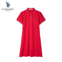 JAV. POLO ASSN.. Moteriška H-silueto polo suknelė L raudona