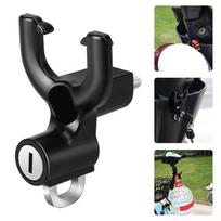 Universal Alloy Motorbike Bike Helmets Lock Hangings Hook | 2 In 1 Tamper-Proof black