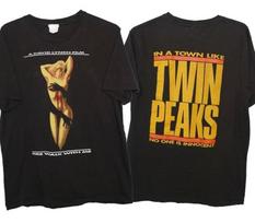 Pakartotinis spausdinimas Twin Peaks filmas Fire Walk With Me 2 pusių marškinėliai Klasikinis stilius S5XL Unisex marškinėliai XXXL brown