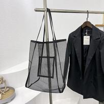 Transparent Mesh Fashion Shoulder Bag, Large Capacity Mesh Bag One Size