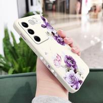 Beautiful Peony Phone Case For VIVO V40 V30 V29 V29E V27 V27E V25 V25E V23 V23E V21 V20 Y20 Y12 Y21 Y22 Y50 Y35 Y76 Y36 Pro 4G 5 V25(V25E) balta