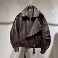 Vyriška retro PU odos motociklininko striukė: Tvirtas, Madingo Rudens Stiliaus, Atsipalaidavęs Šaunus Paltai. M ruda