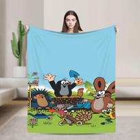Patogios antklodės Kempingas Čekiškas animacinis filmukas Krtek Kurmis Mėtymo antklodė Naujiena Lovatiesė kėdei, sofai, lovai 75x90cm